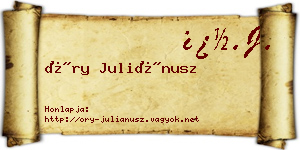 Őry Juliánusz névjegykártya